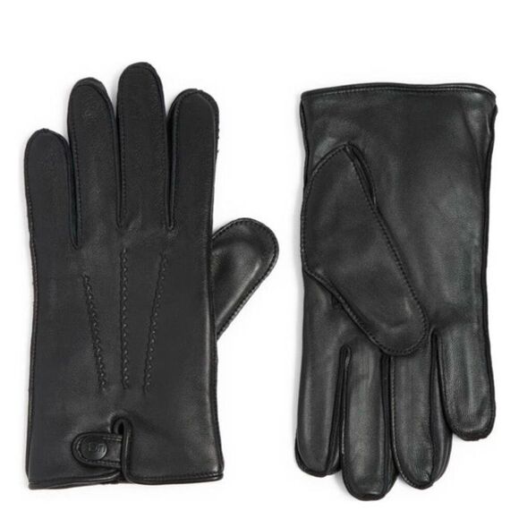 UGG Metisse Tabbed Vent Tech Soft Stretch Leather Gloves, Black, Medium, NWT - Picture 10 of 12